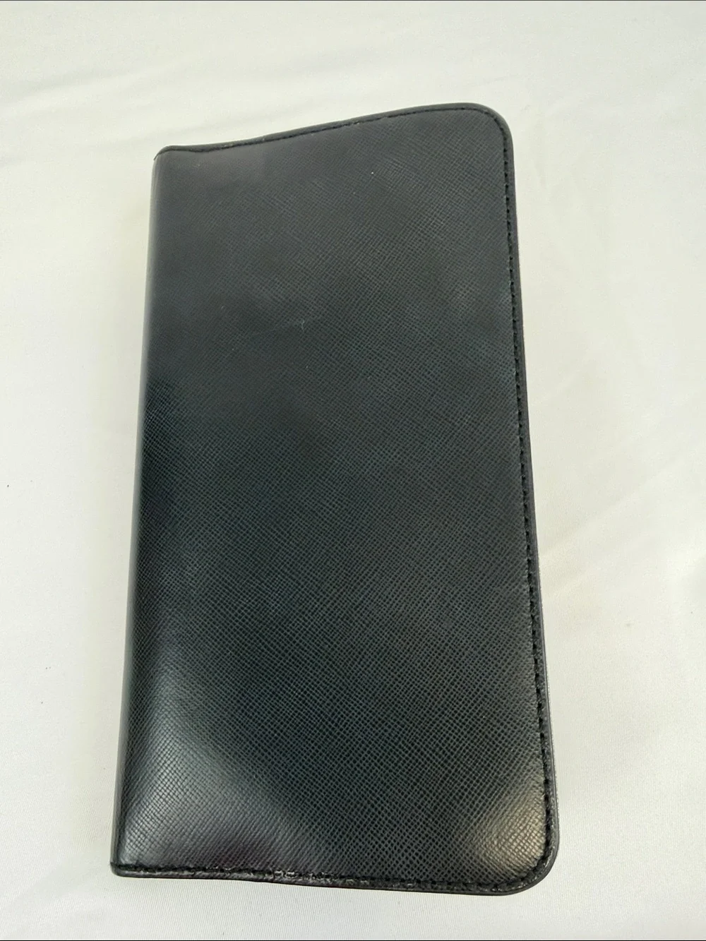 Tory Burch Robinson Black Saffiano Leather Zip Continental Wallet Gold Logo